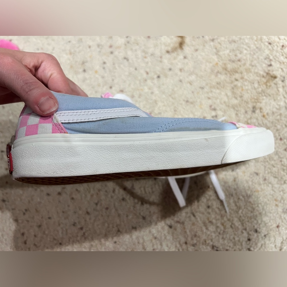 Pink white light blue checkered Vans men’s 7.5 - Picture 5 of 9